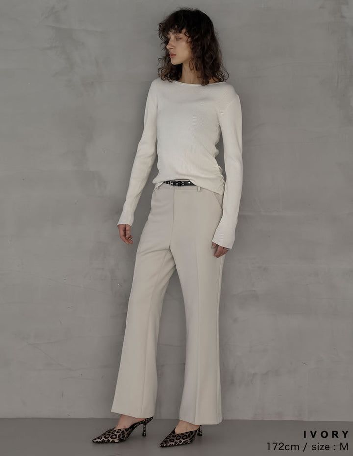 [2025AW COLLECTION][低身長/高身長サイズ有][アルガンオイル加工]微起毛ツイルセミフレアパンツ パンツ 人気レディースファッション通販 リエディ