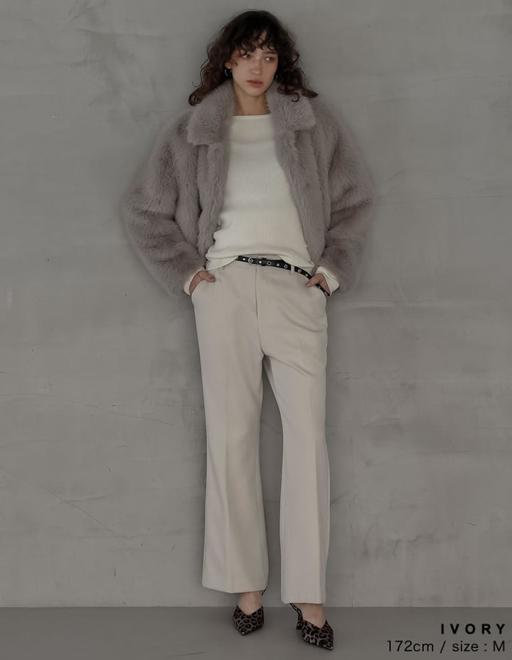 [2025AW COLLECTION][低身長/高身長サイズ有][アルガンオイル加工]微起毛ツイルセミフレアパンツ パンツ 人気レディースファッション通販 リエディ