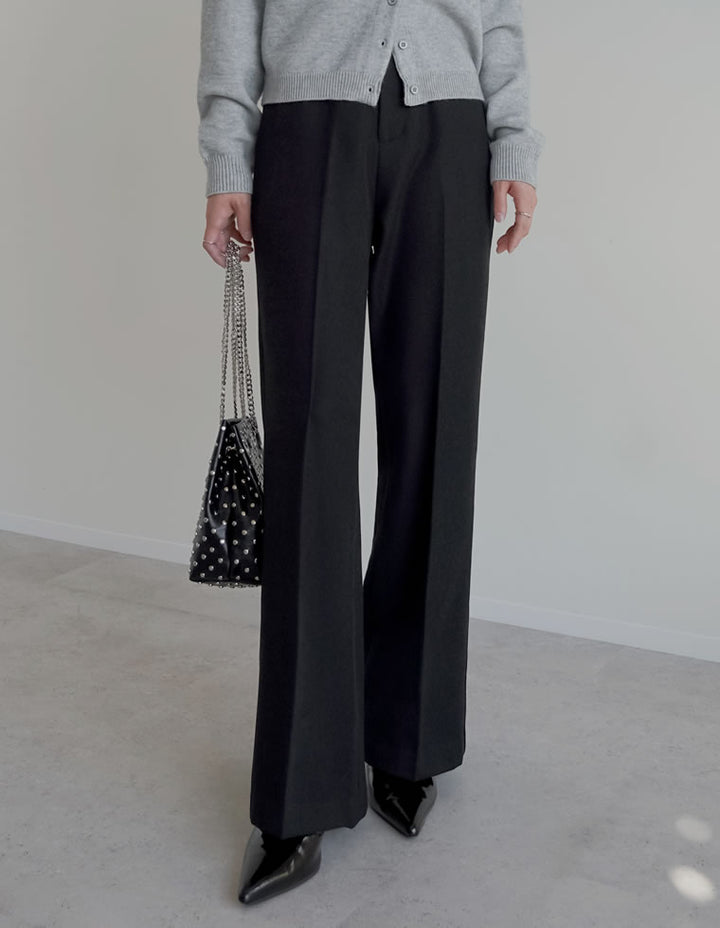 [2025AW COLLECTION][低身長/高身長サイズ有][アルガンオイル加工]微起毛ツイルセミフレアパンツ パンツ 人気レディースファッション通販 リエディ