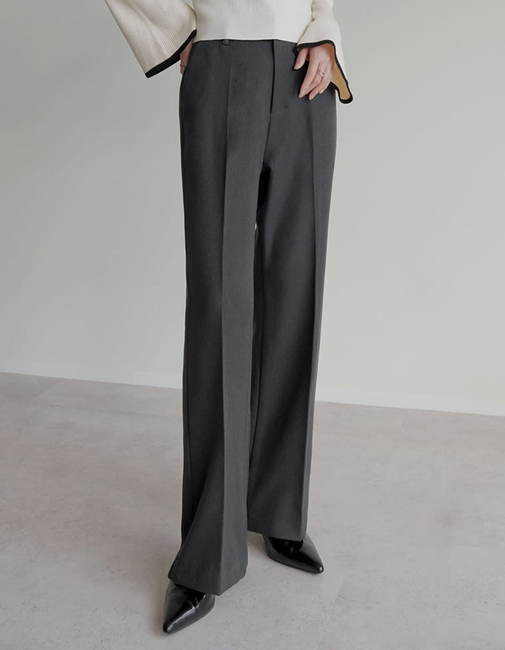 [2025AW COLLECTION][低身長/高身長サイズ有][アルガンオイル加工]微起毛ツイルセミフレアパンツ パンツ 人気レディースファッション通販 リエディ