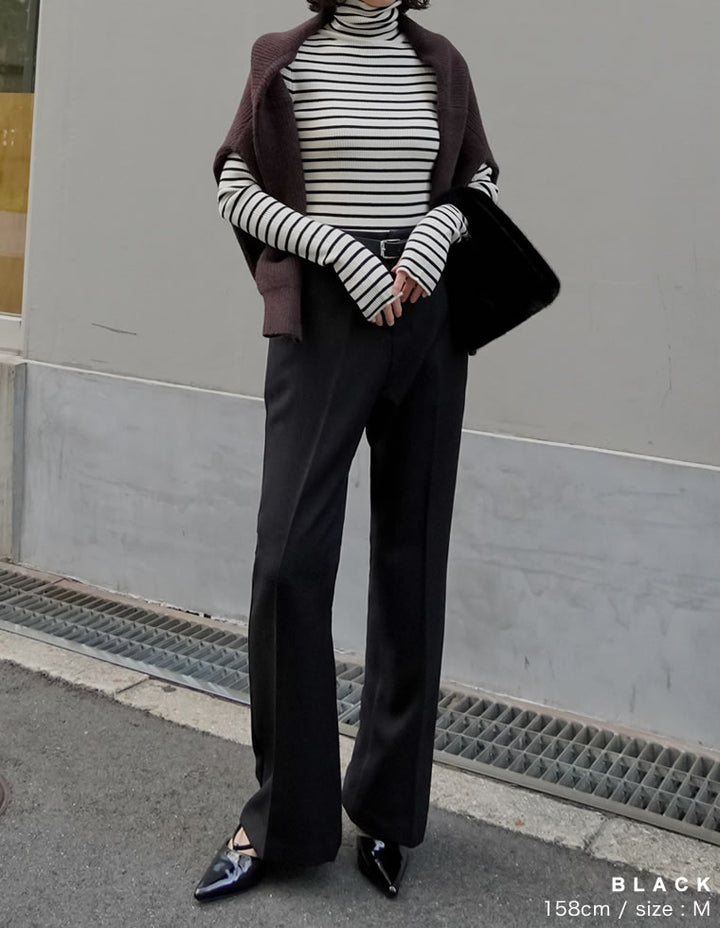 [2025AW COLLECTION][低身長/高身長サイズ有][アルガンオイル加工]微起毛ツイルセミフレアパンツ パンツ 人気レディースファッション通販 リエディ