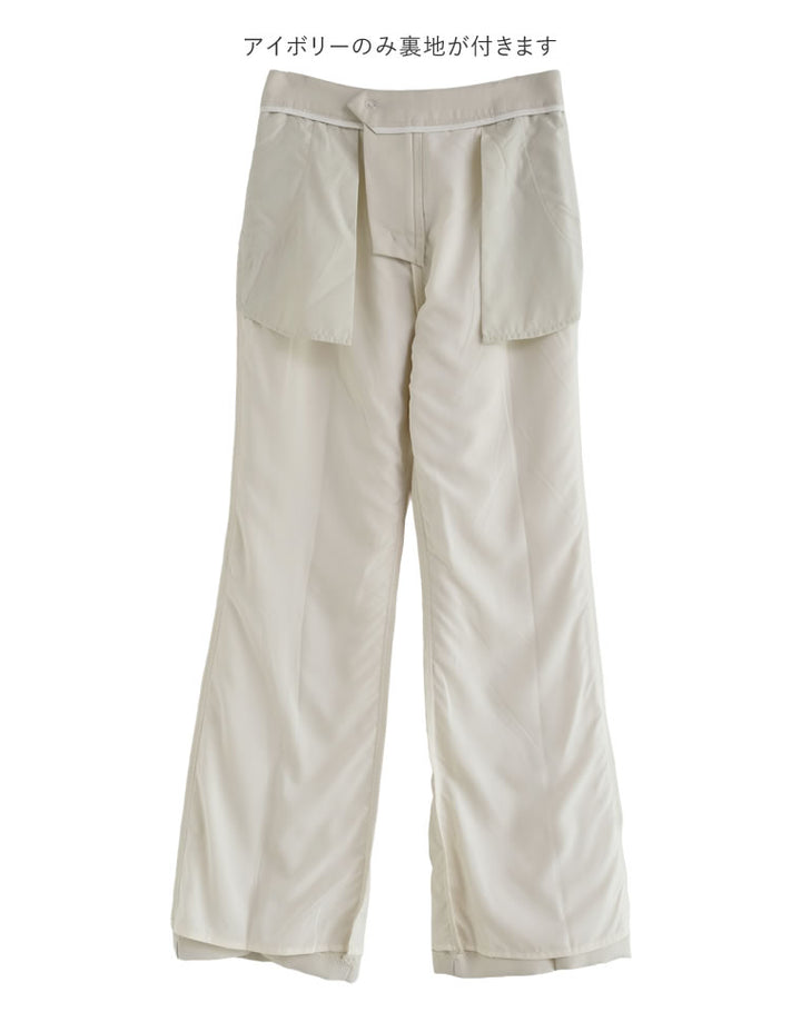 [2025AW COLLECTION][低身長/高身長サイズ有][アルガンオイル加工]微起毛ツイルセミフレアパンツ パンツ 人気レディースファッション通販 リエディ