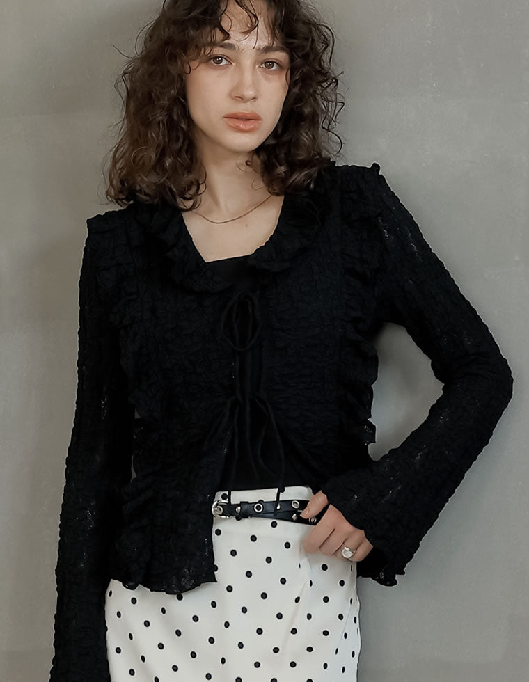 ふくれジャガードレースフリルブラウス - トップス通販 | 人気