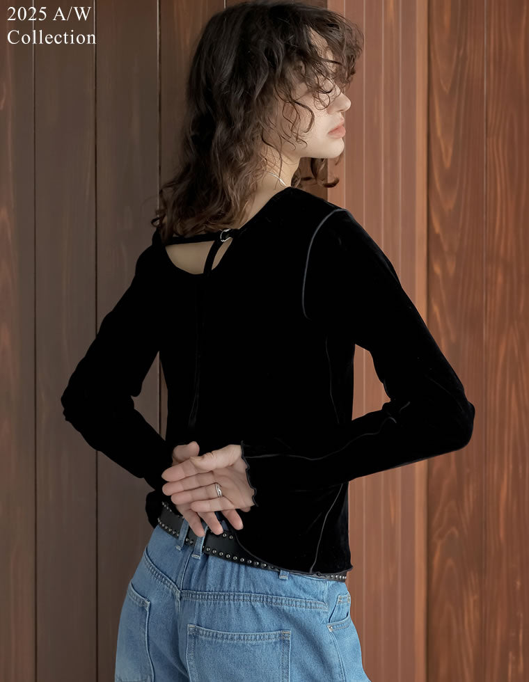 ヘルムートラング　本人期　ベロア長袖トップス 2025年最新】Helmut Lang レディース 長袖 Tシャツ・カットソー