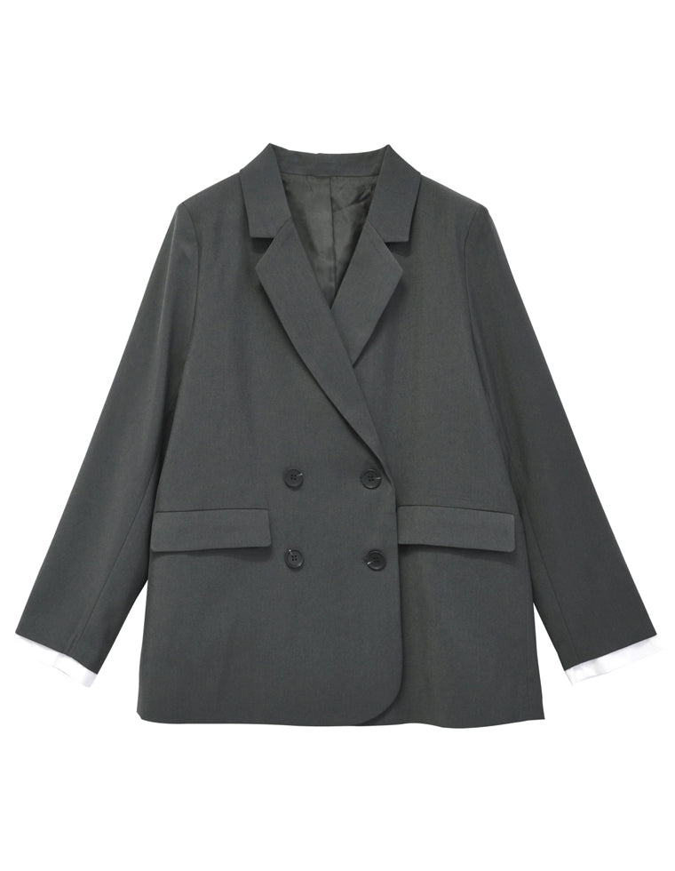 シャツレイヤード風テーラードジャケット - ジャケット/アウター通販