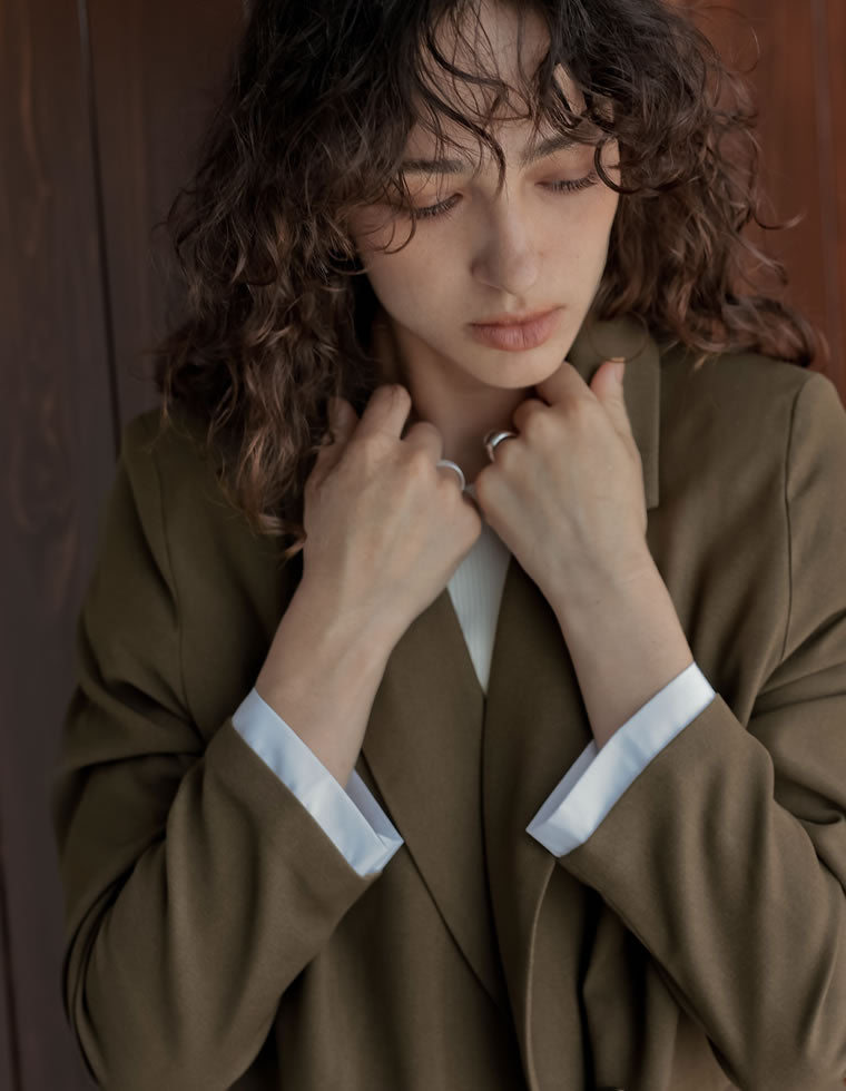 シャツレイヤード風テーラードジャケット - ジャケット/アウター通販