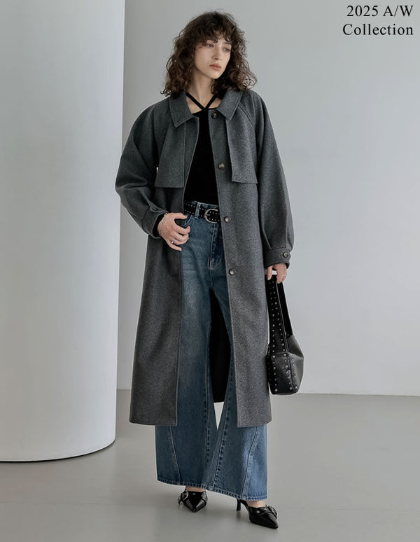 [2025AW COLLECTION]ウールタッチベルト付きステンカラーコート