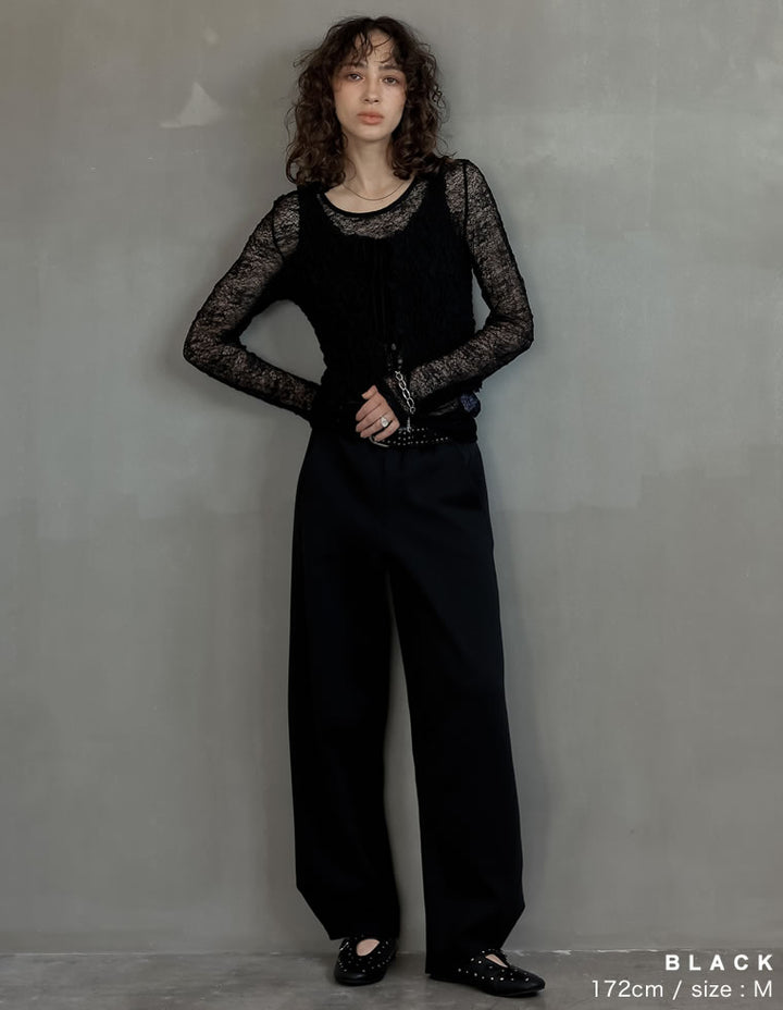 [2025AW COLLECTION][低身長/高身長サイズ有][イージーケア]2WAYダンボールベルトループ付きワイドパンツ パンツ 人気レディースファッション通販 リエディ