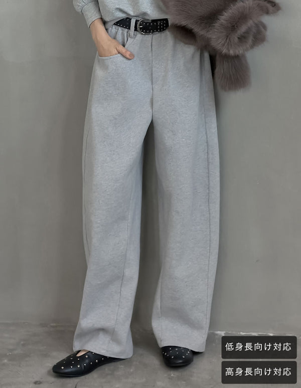 [2025AW PRE ORDER][低身長/高身長サイズ有][イージーケア]2WAYダンボールベルトループ付きワイドパンツ