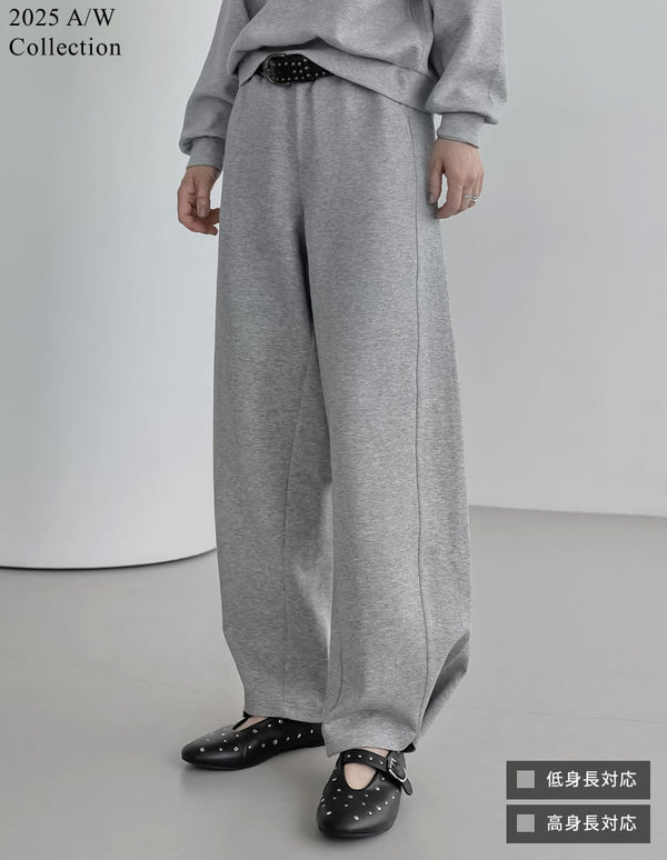 [2025AW COLLECTION][低身長/高身長サイズ有][イージーケア]2WAYダンボールベルトループ付きワイドパンツ