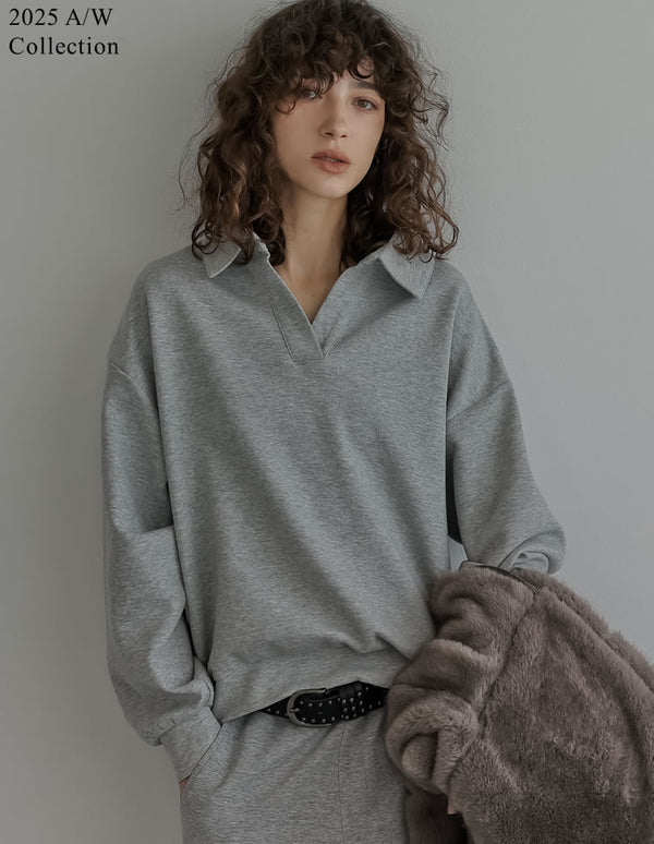 [2025AW COLLECTION][イージーケア]ライトダンボールスキッパーポロプルオーバー