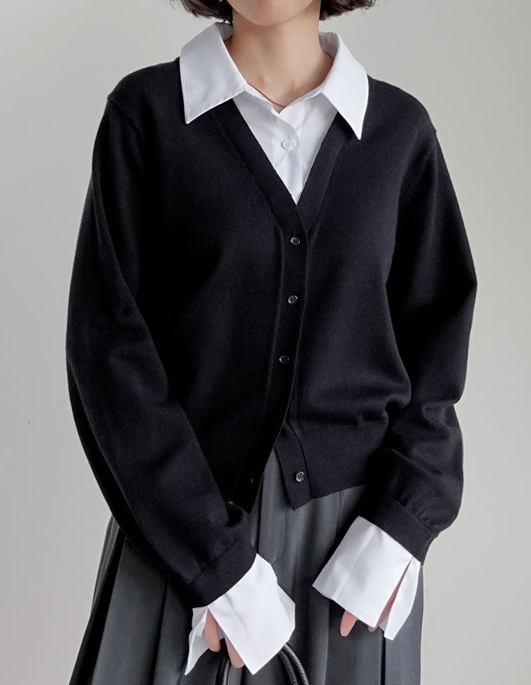 ■美品Y's 変形デザイン異素材切り替えチェックシャツドッキングカーディガン □美品Y's 変形デザイン異素材切り替えチェックシャツドッキング