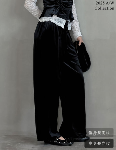 【新品】PRIORITY 大人気のプリーツパンツ　秋冬限定のベロア地　Cグレー カットベロアドロストリラクシーパンツ - パンツ通販 | 人気レディース