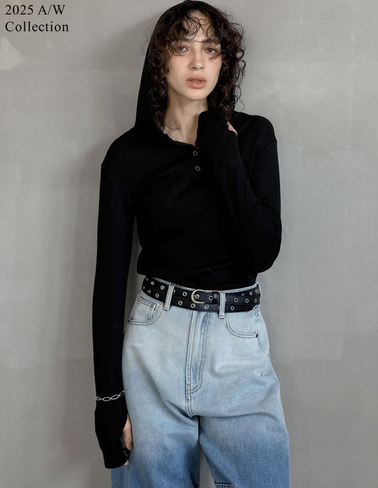 [2025AW PRE ORDER]リブカットソーフーディトップス