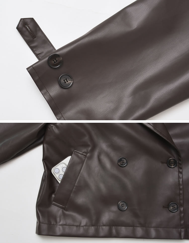 フェイクレザートレンチジャケット - ジャケット/アウター通販 | 人気