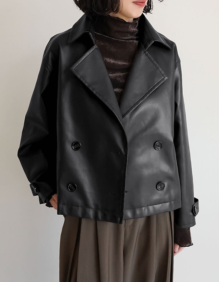 フェイクレザートレンチジャケット - ジャケット/アウター通販 | 人気