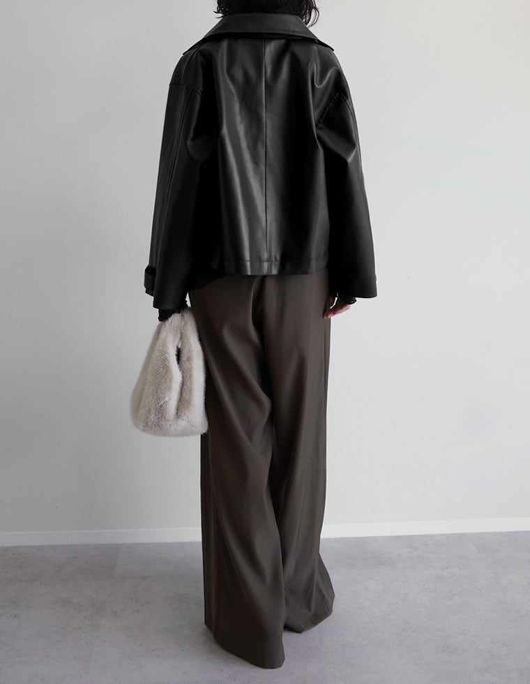 レザーミックストレンチジャケット フェイクレザートレンチジャケット - ジャケット/アウター通販 | 人気