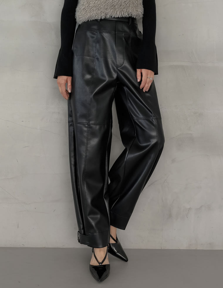 フェイクレザーアンクルベルトパンツ - パンツ通販 | 人気レディース