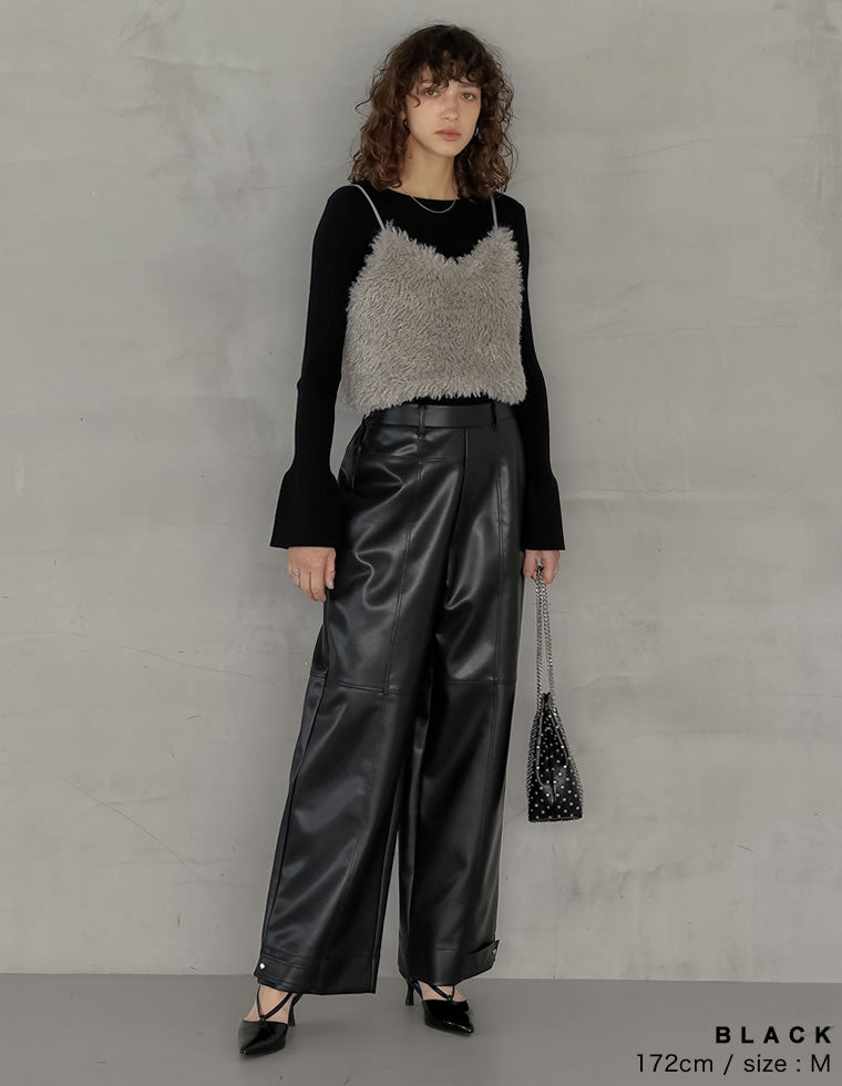 フェイクレザーアンクルベルトパンツ - パンツ通販 | 人気レディース