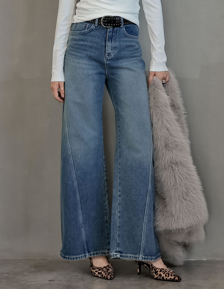 サイド切り替えコットンデニムパンツ - パンツ通販 | 人気レディース