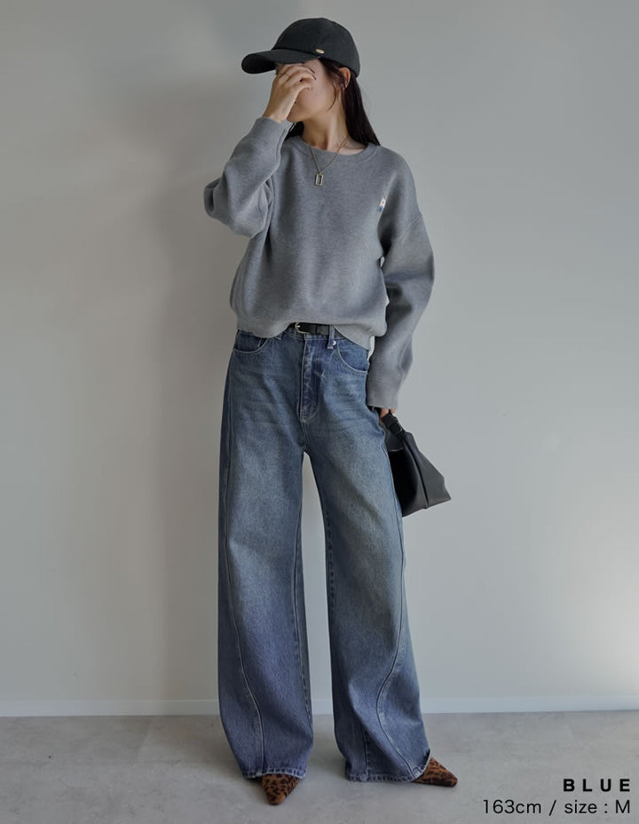 ≪20日11:59まで！期間限定ポイント10%UP対象≫[公式サイト限定先行受注][2025AW COLLECTION][低身長/高身長サイズ有]サイド切り替えコットンデニムパンツ パンツ 人気レディースファッション通販 リエディ