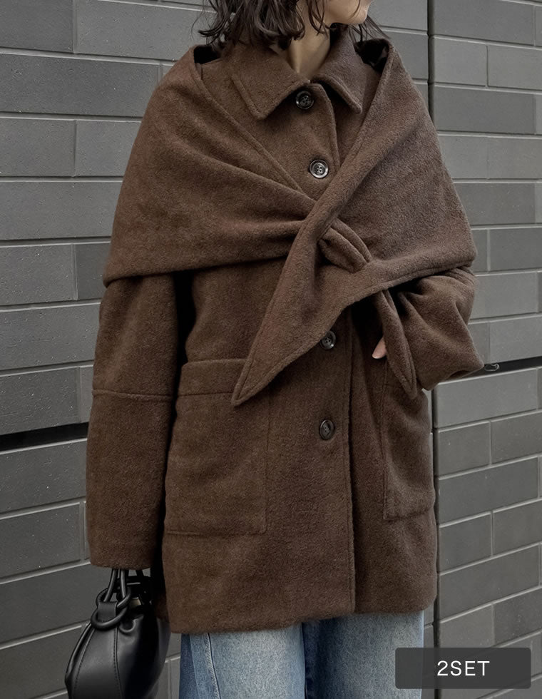 ツイードフリンジステンカラージャケット - ジャケット/アウター通販