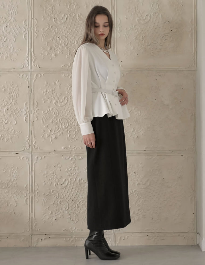 [MEISM by Re:EDIT][2025AW COLLECTION]袖シアータックペプラムブラウス[mb] トップス 人気レディースファッション通販 リエディ