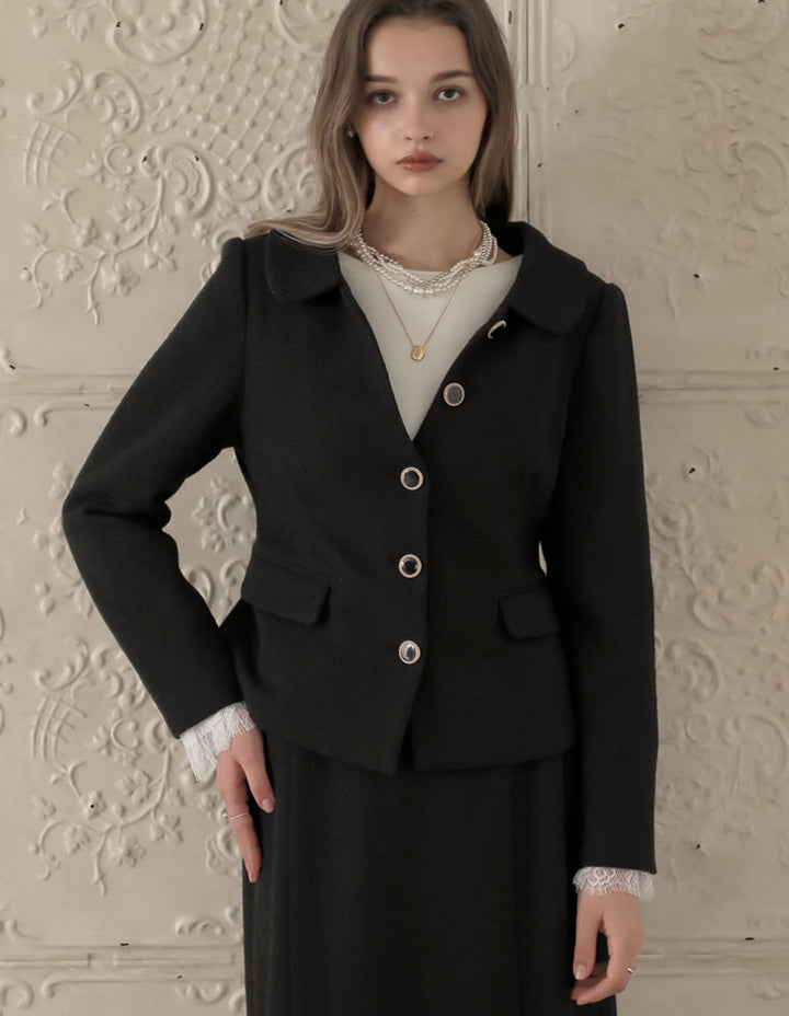 [MEISM by Re:EDIT][2025AW COLLECTION]ドビーツイードフラットカラージャケット ジャケット/アウター 人気レディースファッション通販 リエディ