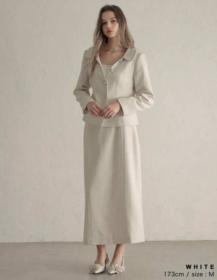 [MEISM by Re:EDIT][2025AW COLLECTION]ドビーツイードフラットカラージャケット ジャケット/アウター 人気レディースファッション通販 リエディ