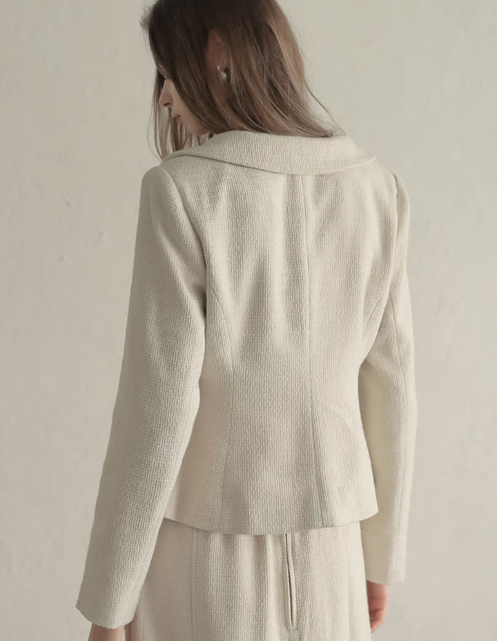 [MEISM by Re:EDIT][2025AW COLLECTION]ドビーツイードフラットカラージャケット ジャケット/アウター 人気レディースファッション通販 リエディ