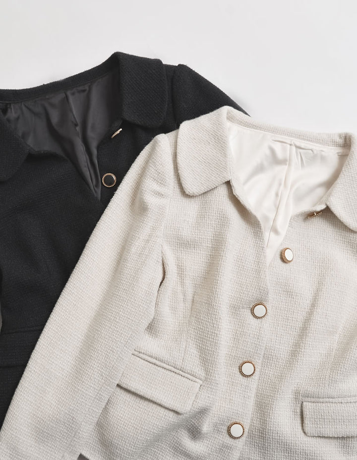 [MEISM by Re:EDIT][2025AW COLLECTION]ドビーツイードフラットカラージャケット ジャケット/アウター 人気レディースファッション通販 リエディ