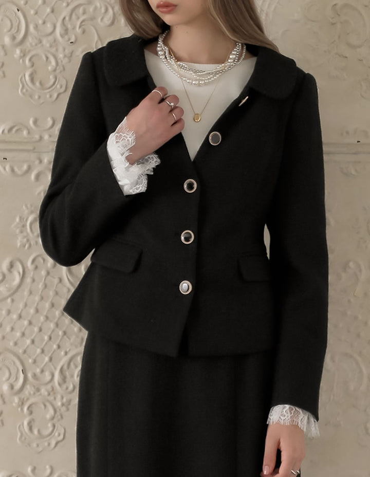 [MEISM by Re:EDIT][2025AW COLLECTION]ドビーツイードフラットカラージャケット ジャケット/アウター 人気レディースファッション通販 リエディ