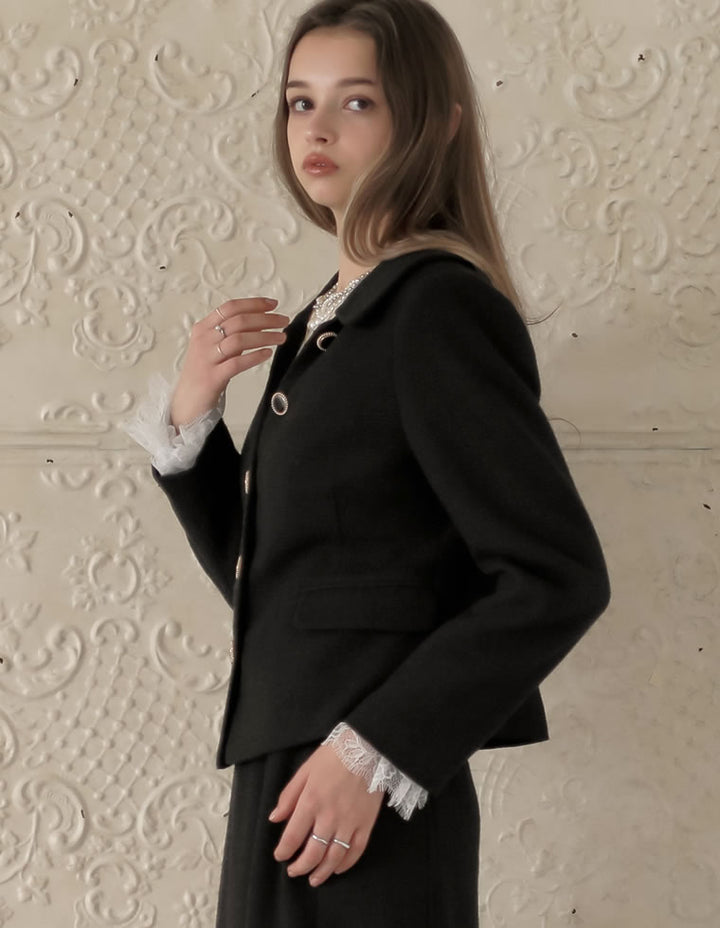 [MEISM by Re:EDIT][2025AW COLLECTION]ドビーツイードフラットカラージャケット ジャケット/アウター 人気レディースファッション通販 リエディ