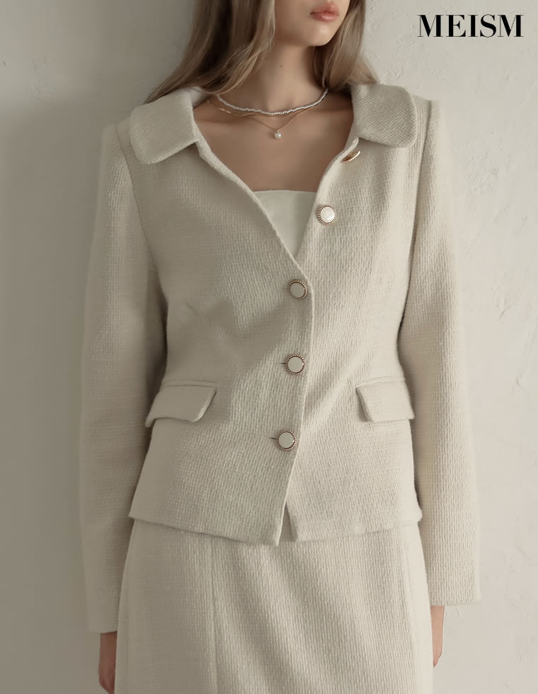 ドビーツイードフラットカラージャケット - ジャケット/アウター