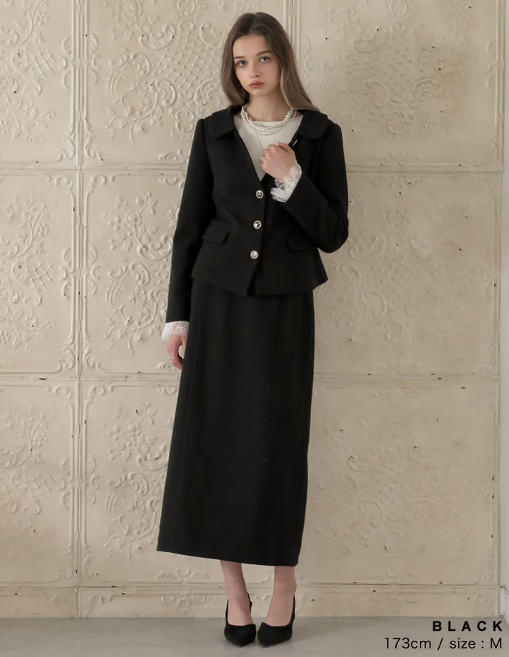 [MEISM by Re:EDIT][2025AW COLLECTION][低身長/高身長サイズ有]ドビーツイードナロースカート スカート 人気レディースファッション通販 リエディ