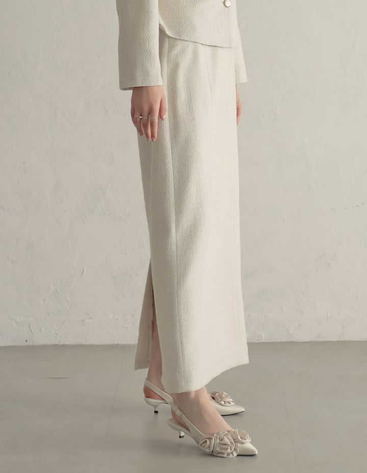 [MEISM by Re:EDIT][2025AW COLLECTION][低身長/高身長サイズ有]ドビーツイードナロースカート スカート 人気レディースファッション通販 リエディ