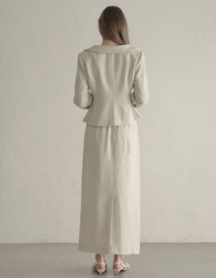 [MEISM by Re:EDIT][2025AW COLLECTION][低身長/高身長サイズ有]ドビーツイードナロースカート スカート 人気レディースファッション通販 リエディ