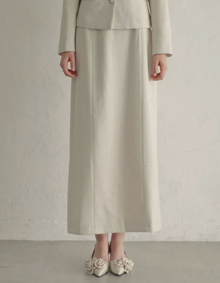 [MEISM by Re:EDIT][2025AW COLLECTION][低身長/高身長サイズ有]ドビーツイードナロースカート スカート 人気レディースファッション通販 リエディ
