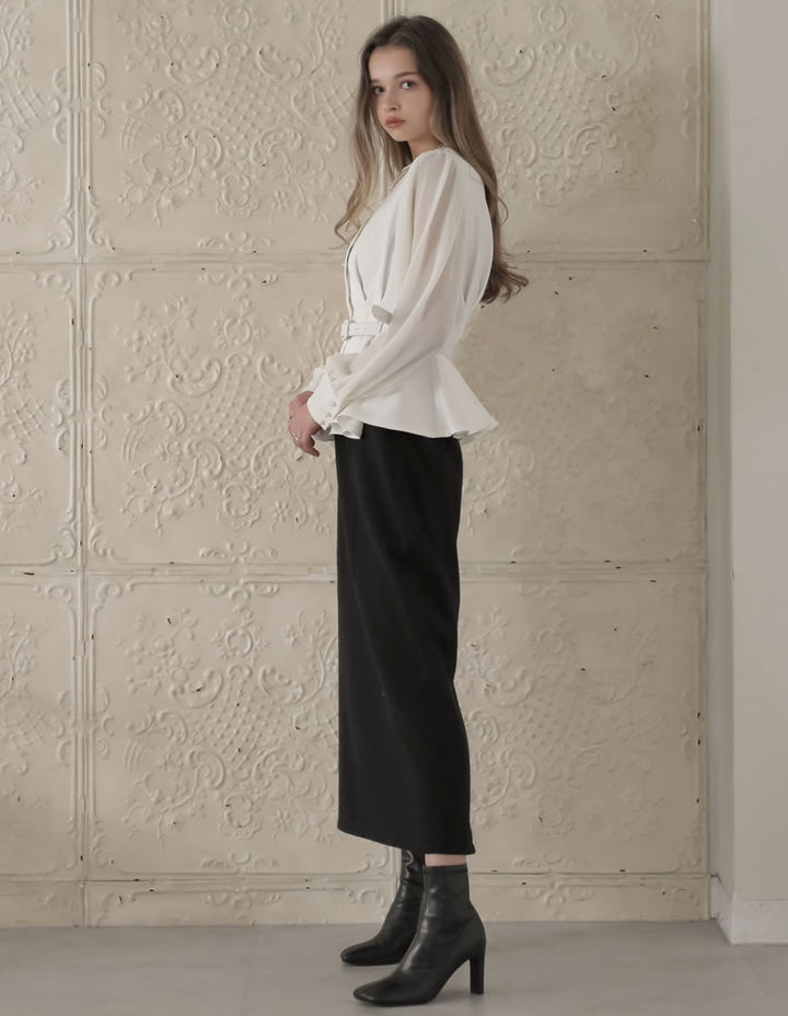 [MEISM by Re:EDIT][2025AW COLLECTION][低身長/高身長サイズ有]ドビーツイードナロースカート スカート 人気レディースファッション通販 リエディ