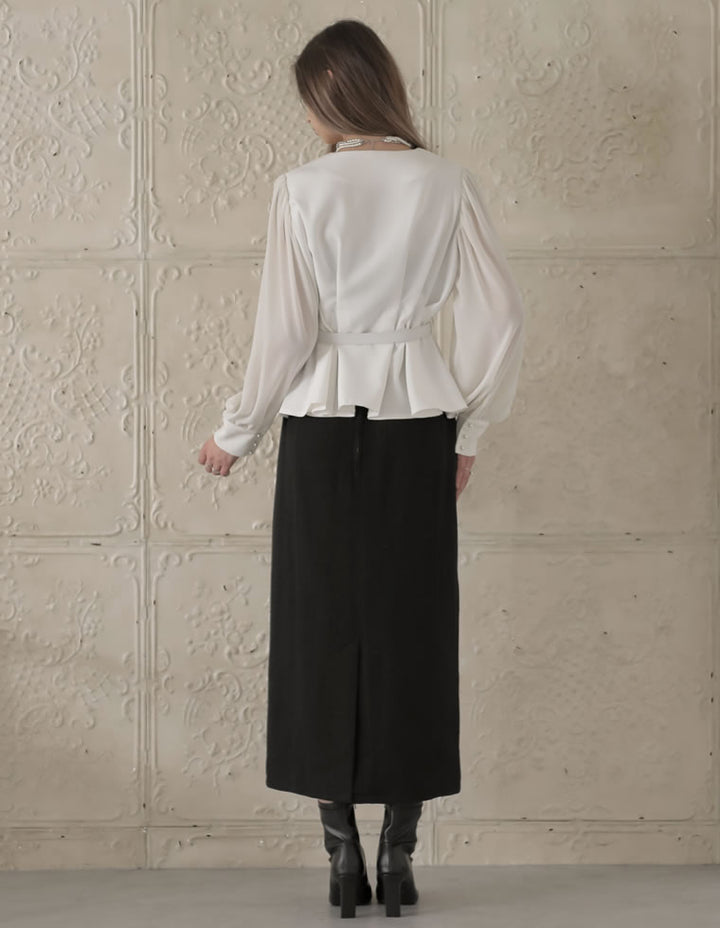 [MEISM by Re:EDIT][2025AW COLLECTION][低身長/高身長サイズ有]ドビーツイードナロースカート スカート 人気レディースファッション通販 リエディ