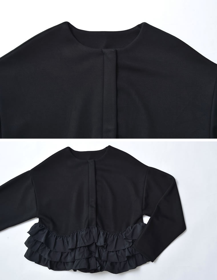 ダンボールフリルノーカラーブルゾン - ジャケット/アウター通販