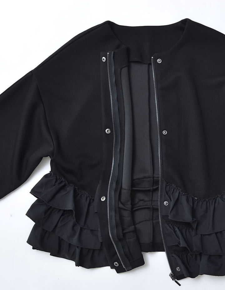 [MEISM by Re:EDIT][2025AW COLLECTION]ダンボールフリルノーカラーブルゾン ジャケット/アウター 人気レディースファッション通販 リエディ