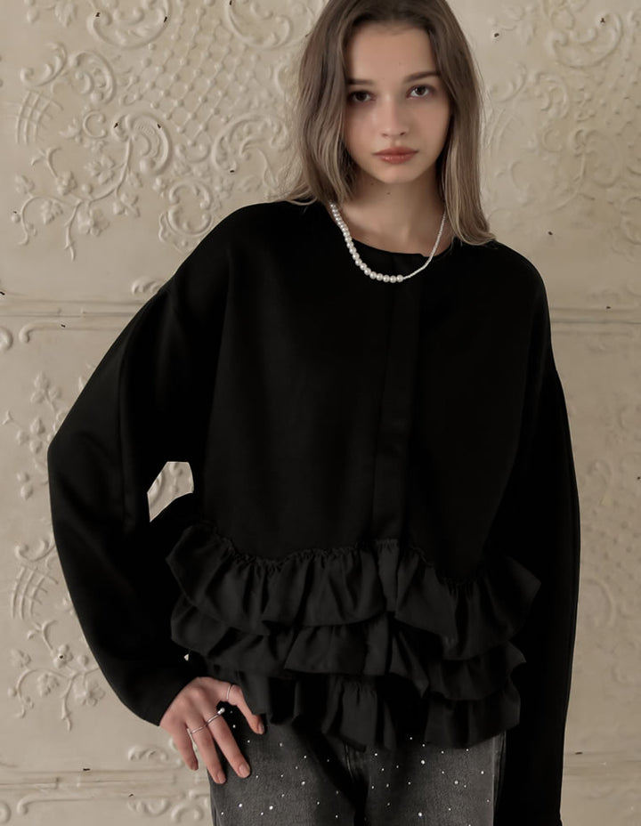 [MEISM by Re:EDIT][2025AW COLLECTION]ダンボールフリルノーカラーブルゾン ジャケット/アウター 人気レディースファッション通販 リエディ