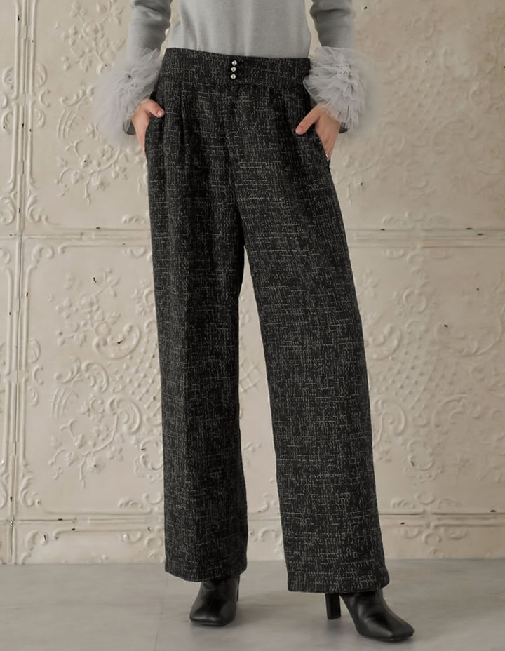 [MEISM by Re:EDIT][2025AW COLLECTION][低身長/高身長サイズ有]ライトツイードストレートパンツ パンツ 人気レディースファッション通販 リエディ