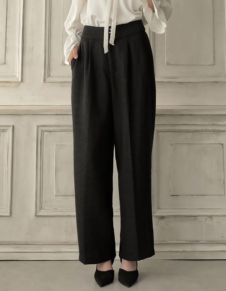 [MEISM by Re:EDIT][2025AW COLLECTION][低身長/高身長サイズ有]ライトツイードストレートパンツ パンツ 人気レディースファッション通販 リエディ