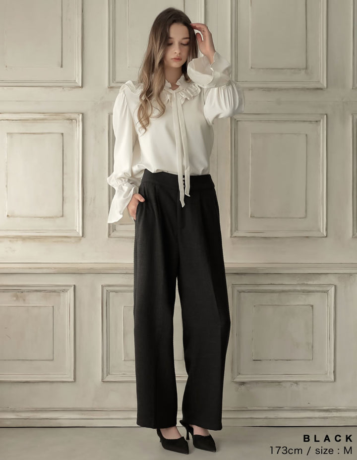 [MEISM by Re:EDIT][2025AW COLLECTION][低身長/高身長サイズ有]ライトツイードストレートパンツ パンツ 人気レディースファッション通販 リエディ