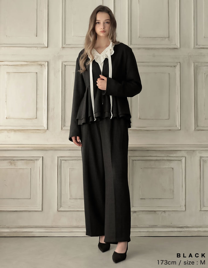 [MEISM by Re:EDIT][2025AW COLLECTION][低身長/高身長サイズ有]ライトツイードストレートパンツ パンツ 人気レディースファッション通販 リエディ