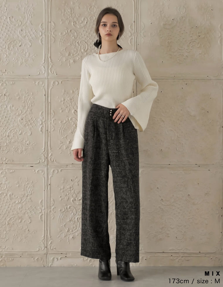 [MEISM by Re:EDIT][2025AW COLLECTION][低身長/高身長サイズ有]ライトツイードストレートパンツ パンツ 人気レディースファッション通販 リエディ