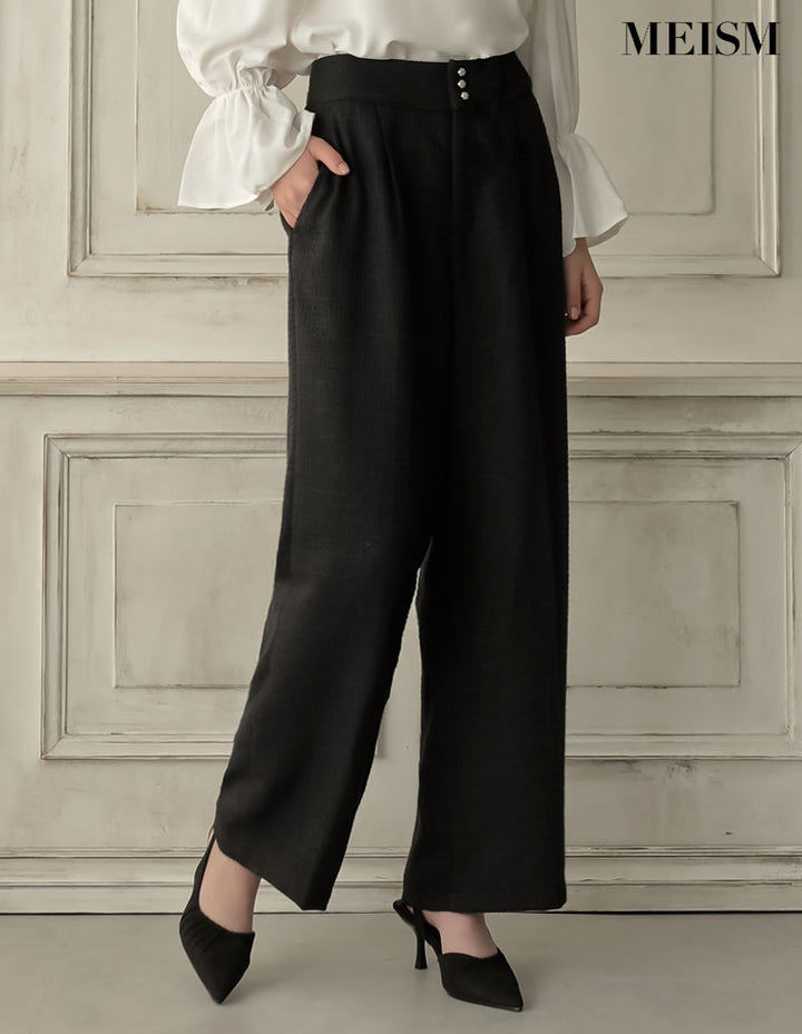 [MEISM by Re:EDIT][2025AW COLLECTION][低身長/高身長サイズ有]ライトツイードストレートパンツ パンツ 人気レディースファッション通販 リエディ