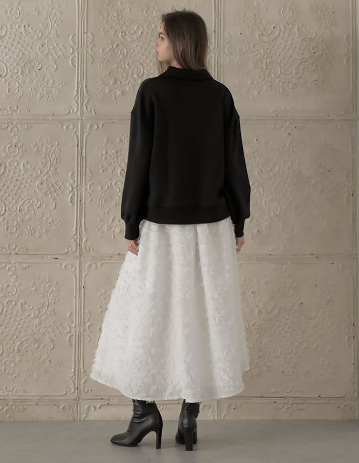 [MEISM by Re:EDIT][2025AW COLLECTION][低身長サイズ有]ジャカードフリンジロングフレアスカート スカート 人気レディースファッション通販 リエディ